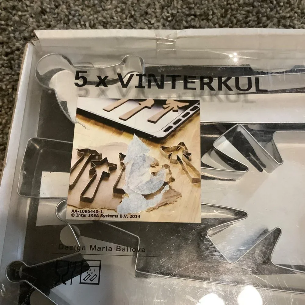 Ikea Vinter 2015 Stainless Steel Cookie Cutters Mustache Bow Crown Star Hat Wand